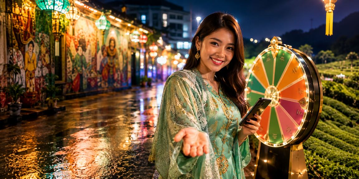 Meja roulette suasana Hari Raya di Penang bergaya Melayu